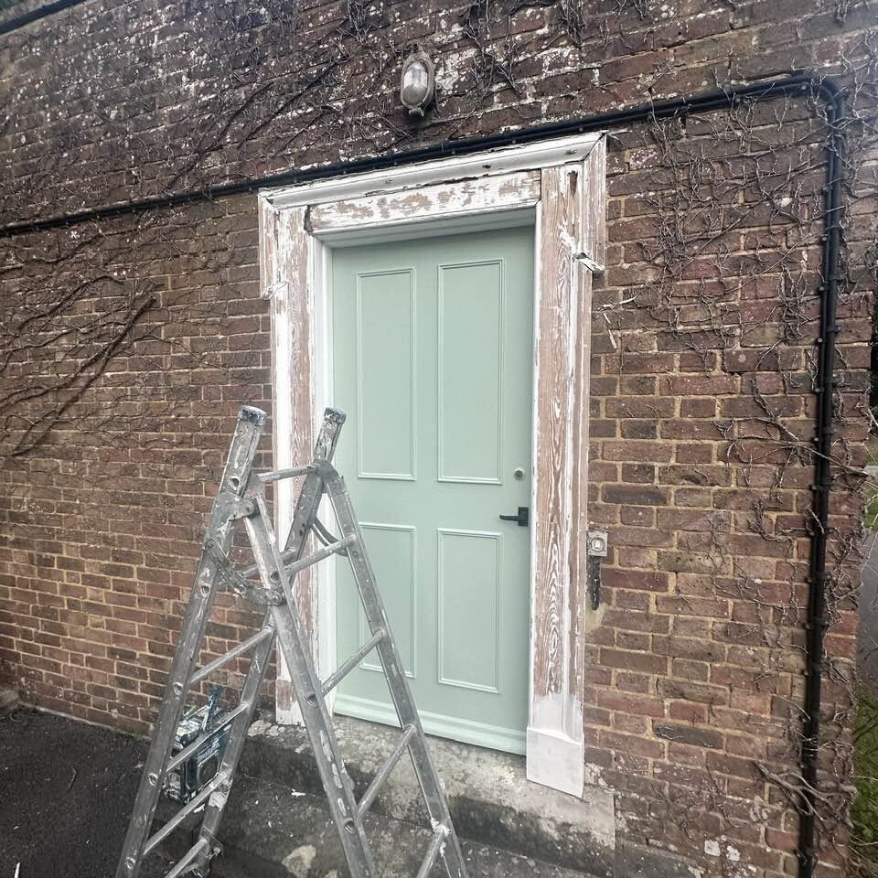 Exterior door restoration before